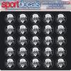 Sportdecals Lacrosse Goal 3/4" Award Decals (White on Black) view 1