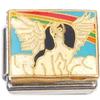 Angel Dog Black and White with Rainbow Italian Charm view 1