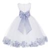 Wedding Rose Petals White Tulle Flower Petals Girl Toddler Gown Handmade 302T 12 view 1