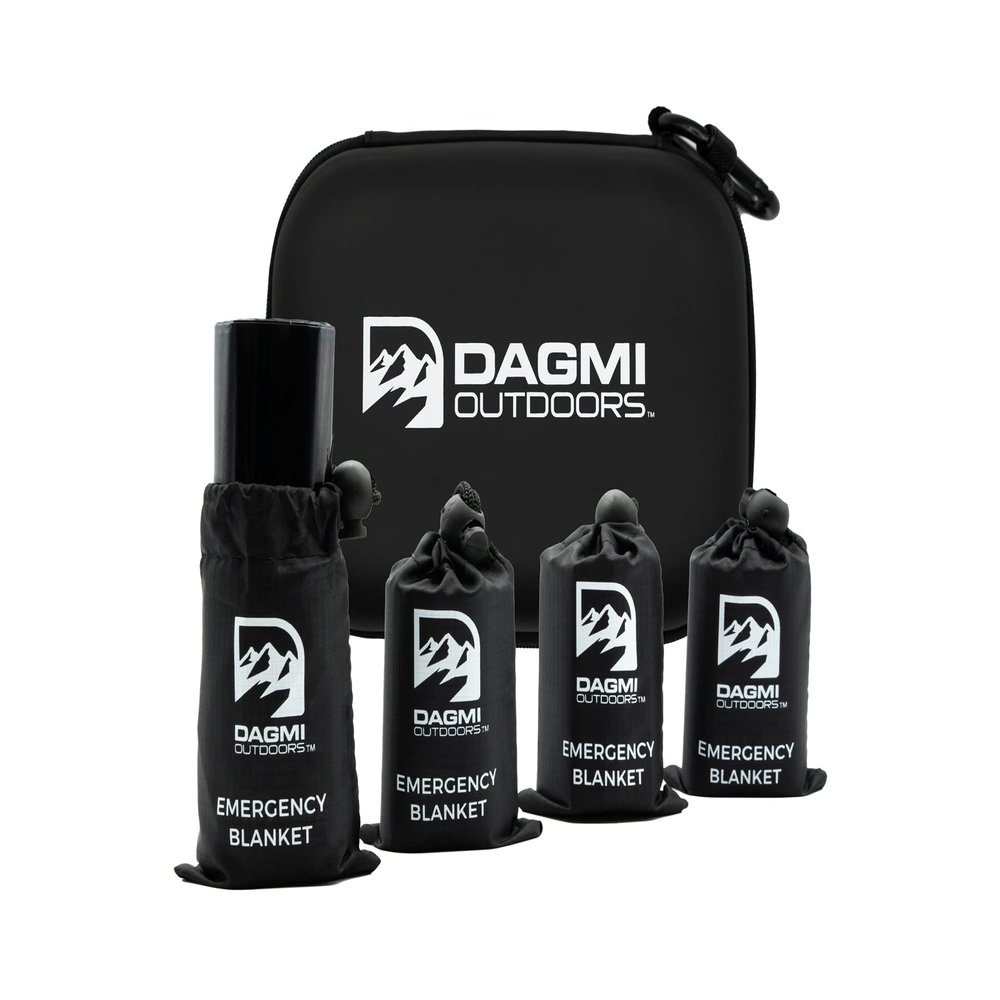 Dagmi Outdoors Emergency Mylar Thermal Blanket 4 Pack. Space Blankets for Survival Kits & Extreme Cold Weather - NASA Designed - Perfect for Camping Survival, Bug Out Bag, Hiking, Car Survival