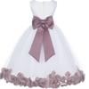 Wedding Rose Petals White Tulle Flower Petals Girl Toddler Gown Handmade 302T 4 view 1