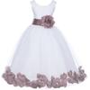 Wedding Rose Petals White Tulle Flower Petals Girl Toddler Gown Handmade 302T 4 view 2