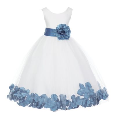 ekidsbridal Floral Rose Petals Ivory Flower Girl Dress Communion Dress Graduation Dresses Formal Dresses 302s 14