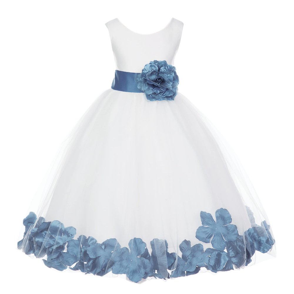 ekidsbridal Floral Rose Petals Ivory Flower Girl Dress Communion Dress Graduation Dresses Formal Dresses 302s 14
