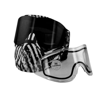 G.I. Sports Empire E-Flex Paintball Goggle Protective Mask w/Smoke & Clear Lens - Limited Edition Zebra