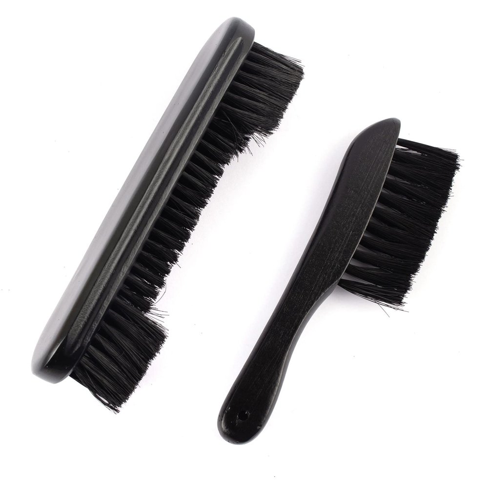 Framendino, Wooden Billiards Pool Table and Rail Brush Set Wood Billiard Cleaner Cleaning Tools Supplies (Black, 2 Pack)