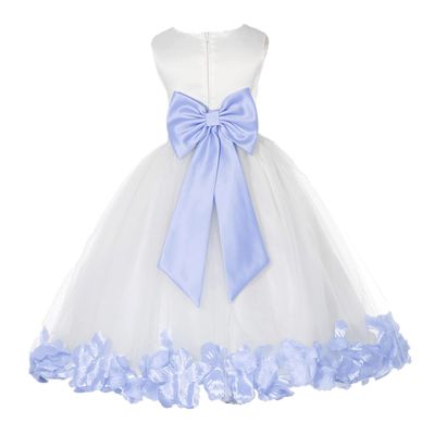 ekidsbridal Flower Petals Girl White Dress with Tiebow Wedding Pageant 302T 12