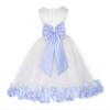 ekidsbridal Flower Petals Girl White Dress with Tiebow Wedding Pageant 302T 12 view 1