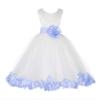 ekidsbridal Flower Petals Girl White Dress with Tiebow Wedding Pageant 302T 12 view 2