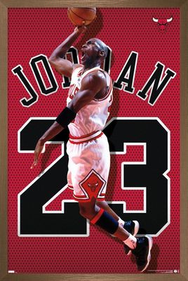 Trends International Michael Jordan - Jersey Wall Poster, 22.375" x 34", Bronze Framed Version