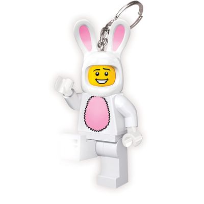 LEGO Minifigures Keychain Light - Bunny Suit Guy (KE73H), Easter, Valentine's GIft, Bag charm, Large 3 Inch Tall Figure