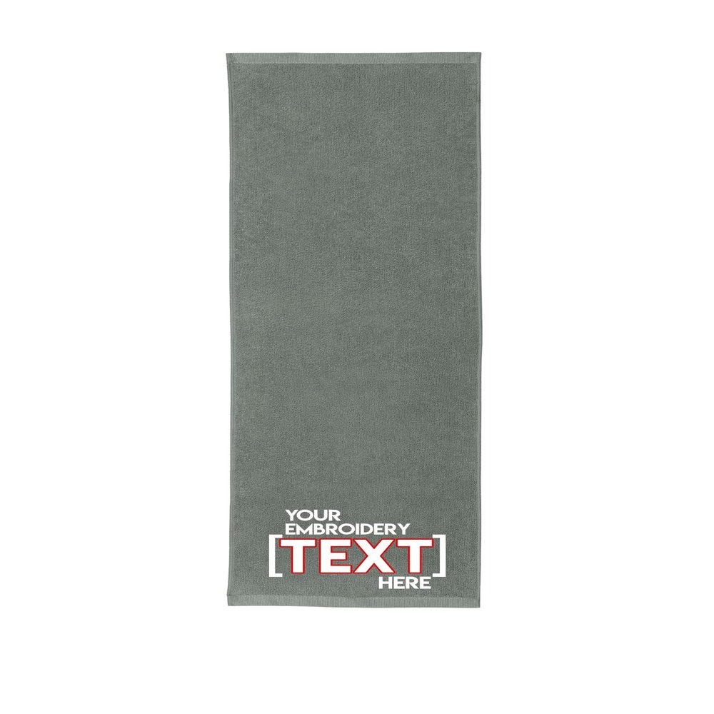 Printualist Personalized Fitness Towel, Gusty Grey (11"x36") - Add Your Embroidered Name - Custom Neck Towels for Gym, Workout, Yoga, Golf, Tennis, Camping