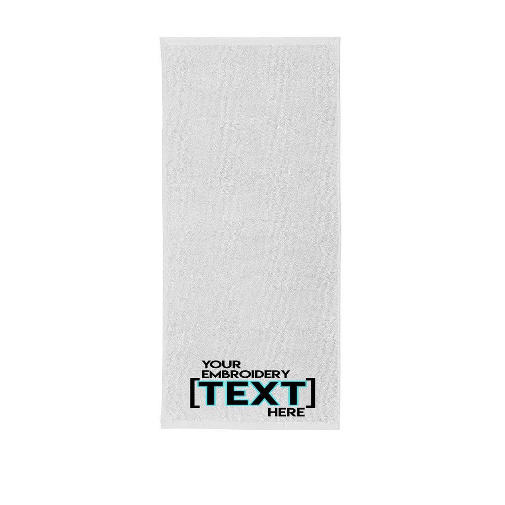 Printualist Personalized Fitness Towel, White (11"x36") - Add Your Embroidered Name - Custom Neck Towels for Gym, Workout, Yoga, Golf, Tennis, Camping