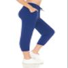 Leggings Depot Womens Relaxed fit Jogger Pants - Track Cuff Sweatpants with Pockets, Capri-Royal, Small view 1