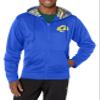 LOS ANGELES RAMS TEAM COLOR FULL ZIP HOOD W/ 2-COLOR ZEBRA ACCENT & BACK GRAPHIC view 1