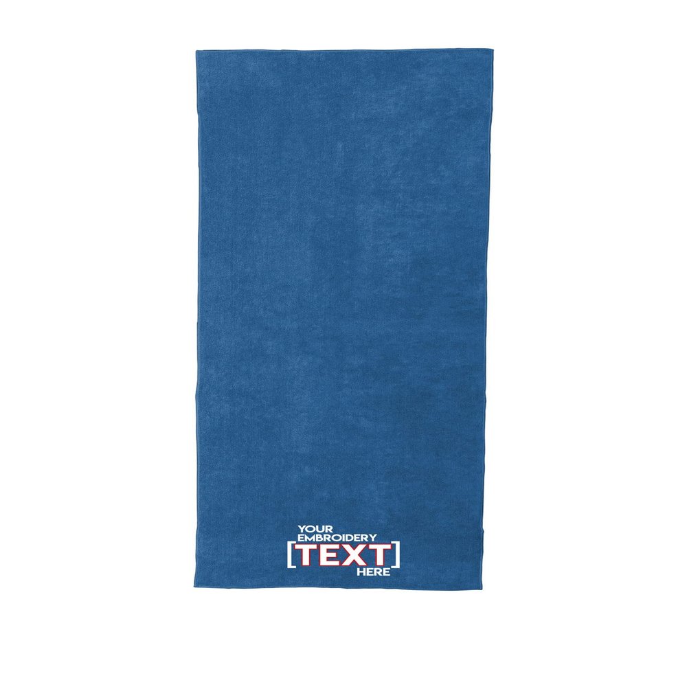 Printualist Personalized Stay Put Yoga Mat Towel, Aegan Blue (24.5" x 68.5") - Add Your Embroidered Name - Custom Mat Sized Microfiber Towels for Yoga, Gym, Workout