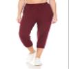 Leggings Depot Womens Relaxed fit Jogger Pants - Track Cuff Sweatpants with Pockets, Capri-Burgundy, Medium view 2