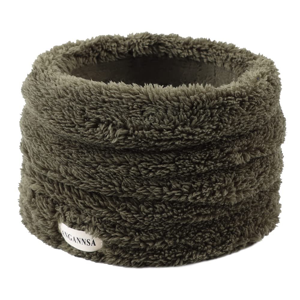 JANGANNSA Fleece Boys Girls Scarf Warm Winter Autumn Kids Collar Scarf Neck Warmer Children Scarf 1-6Y (Army Green)