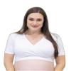 Crossover Bra Boyfriend Short Sleeve | Stretchy Comfortable Fit for Women & Teens | White | S | HALFTEE Cross-Parent view 2