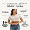 Crossover Bra Boyfriend Short Sleeve | Stretchy Comfortable Fit for Women & Teens | White | S | HALFTEE Cross-Parent view 4