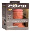 King Cock Elite 8" Vibrating Silicone Dual Density Cock - Tan view 1