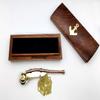 ARTIZANSTORE Collection Nautical Maritime Brass/Copper Boatswain Whistle~Bosun Call Pipe~with Wood Box view 2
