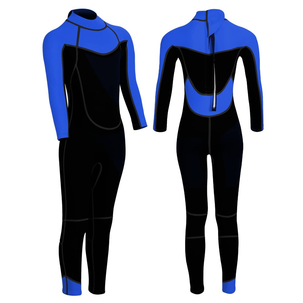 FLEXEL Kids Wetsuit for Boys Girls Toddlers, 2mm Back Zipper Shorty Wetsuit, 3mm Long Sleeve Back Zip Full Wetsuit, Neoprene Thermal Swimsuits for Diving Surfing Swim Lessons