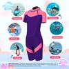FLEXEL Kids Wetsuit for Boys Girls Toddlers, 2mm Back Zipper Shorty Wetsuit, 3mm Long Sleeve Back Zip Full Wetsuit, Neoprene Thermal Swimsuits for Diving Surfing Swim Lessons view 4
