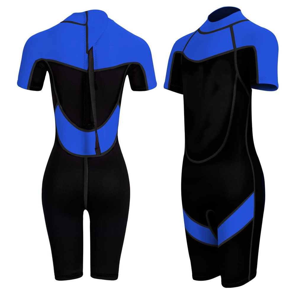 FLEXEL Kids Wetsuit for Boys Girls Toddlers, 2mm Back Zipper Shorty Wetsuit, 3mm Long Sleeve Back Zip Full Wetsuit, Neoprene Thermal Swimsuits for Diving Surfing Swim Lessons