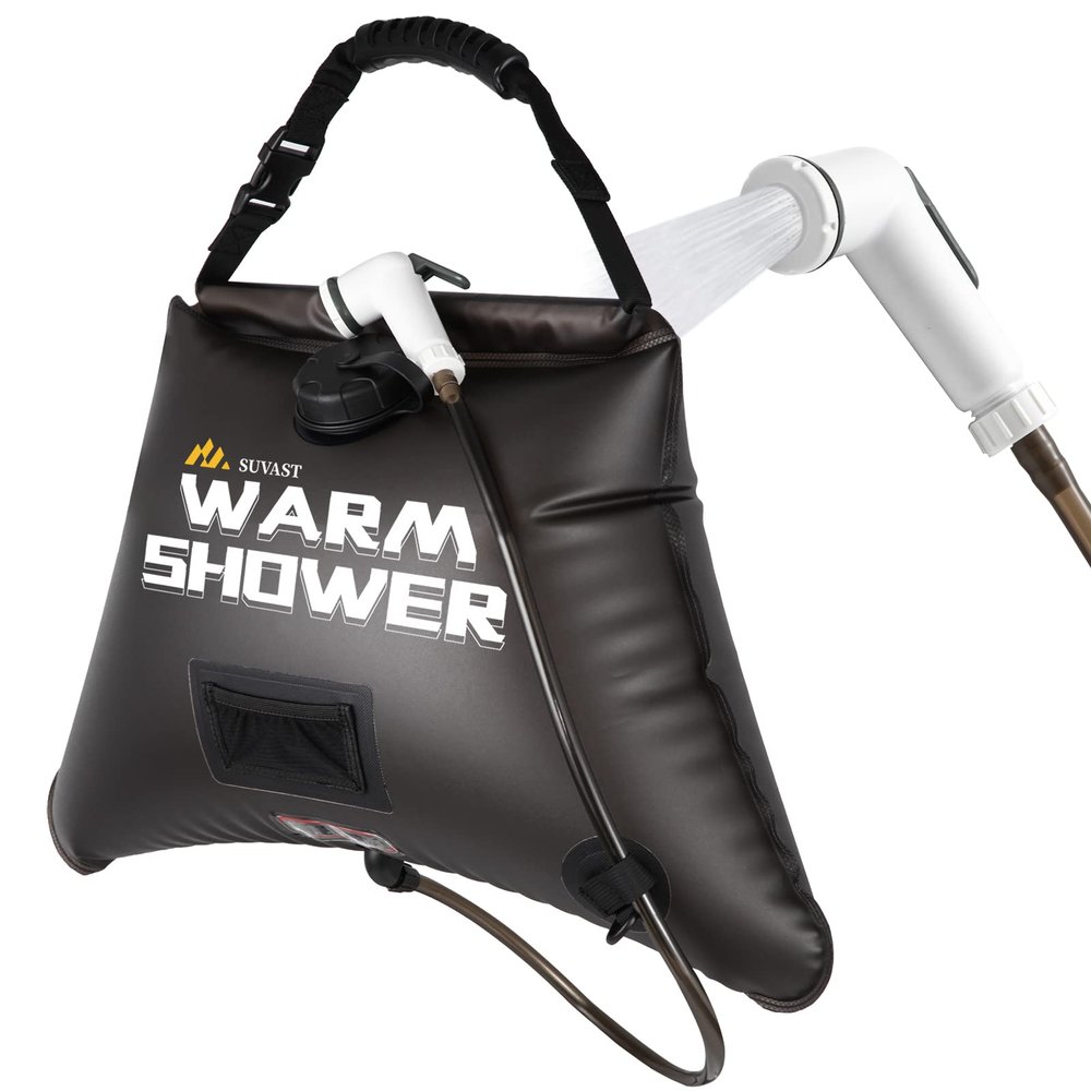 suvast Solar Showers,3rd Generation Outdoor Shower Bag,A Model of Durability,4 Gallon/15L- Portable Shower for Camping,Camp Shower kit with hot Water.