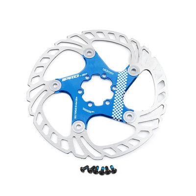 QHYRZE Bike Disc Brake Rotor 140mm 160mm 180mm 203mm Stainless Steel with 6 Bolts Brake Disc Floating Heat Dissipation Rotors for Road Bike Mountain Bike MTB BMX Bicycle (Color : Blue, Size : 160mm)
