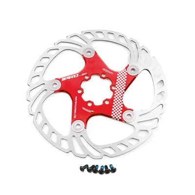 QHYRZE Bike Disc Brake Rotor 140mm 160mm 180mm 203mm Stainless Steel with 6 Bolts Brake Disc Floating Heat Dissipation Rotors for Road Bike Mountain Bike MTB BMX Bicycle (Color : Red, Size : 203mm)