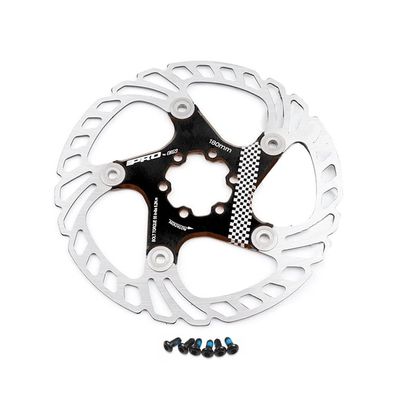 QHYRZE Bike Disc Brake Rotor 140mm 160mm 180mm 203mm Stainless Steel with 6 Bolts Brake Disc Floating Heat Dissipation Rotors for Road Bike Mountain Bike MTB BMX Bicycle (Color : Black, Size : 203mm)