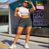 BMJL Women's Athletic Shorts High Waisted Running Short Pocket 2.5" Sporty Shorts Gym Elastic Workout Shorts(L,SummerGreen) view 2