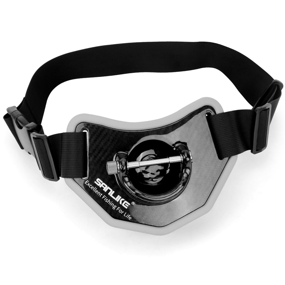 SAN LIKE Fishing Belt Fight Belt - Adjustable Aluminum/Carbon Fiber Waist Fighting Belt Rod Holder Stand-up Fishing Belt