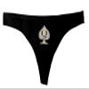 Queen of Spades QoS Thong Panty Spade with Letter Q (X-Large, Black-Silver) view 1