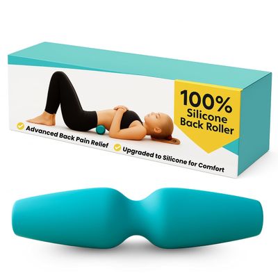 Back Roller for Back Pain Relief Upgraded 100% Flexible Silicone That Wraps Around The Spine for Deeper Relief, Softer Than Hard Foam Rollers
