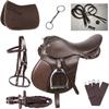 Lussoro Leather English Riding Horse Saddle Starter Kit Brown Saddle Set Combo Pack of 7 Pcs Set All Purpose Saddle Pack (Size-K 16) view 2