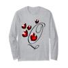 alphabet letter Q and red hearts Long Sleeve T-Shirt view 1