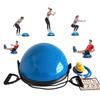 23 Inch Half Ball Balance Trainer for Full Body Workout with 2x Resistance Bands, Half Exercise Ball Half Yoga Ball Trainer Core Training Pilates Home Gym Fitness Equipment for Men and Women (Blue) view 2