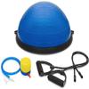23 Inch Half Ball Balance Trainer for Full Body Workout with 2x Resistance Bands, Half Exercise Ball Half Yoga Ball Trainer Core Training Pilates Home Gym Fitness Equipment for Men and Women (Blue) view 4