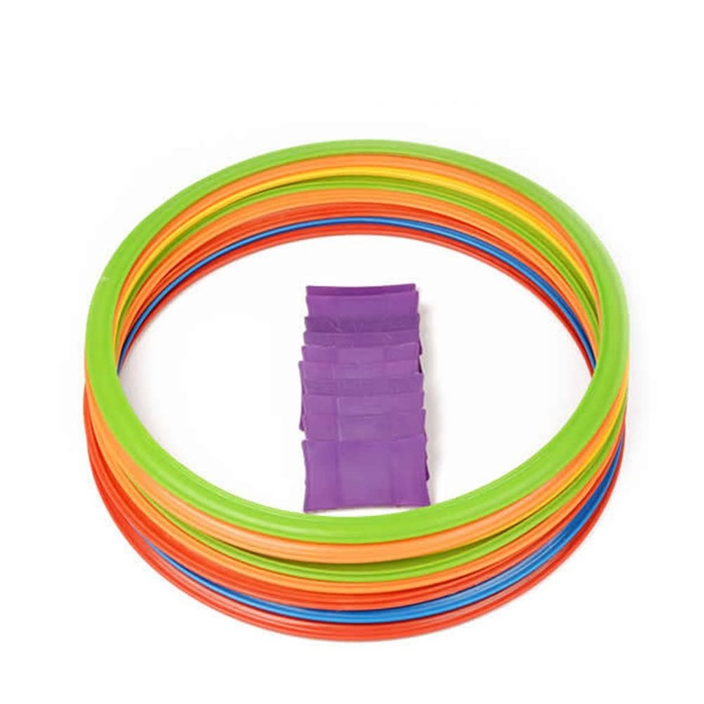 AGYHAM Hop Floor Hopscotch Ring Game, Kids Big Motor Skills Balance Coordination Training Equipment, Suitable for Boys and Girls Aged 3-10 (Size : 38cm/15in)
