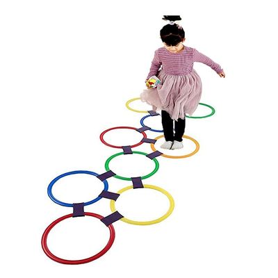 AGYHAM Hopscotch Ring Game, 10 Ring10 Buckle Kids Balance Coordination Training Equipment, Home Kindergarten Agility Training Toys (Size : 28cm/11in)
