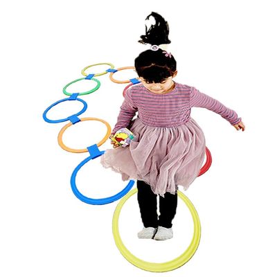 AGYHAM Hop Floor Hopscotch Ring Game, 10 Laps 10 Buckle Kids Balance Coordination Training Equipment, Improve Gross Motor Skills (Size : 38cm/15in)