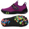 UBFEN Kids Water Shoes for Boys Girls Quick Dry Lightweight Aqua Socks for Toddlers Little Big Kid Barefoot Beach and Pool Sports Non-Slip Swim Shoes D Purple 11 Little Kid view 1