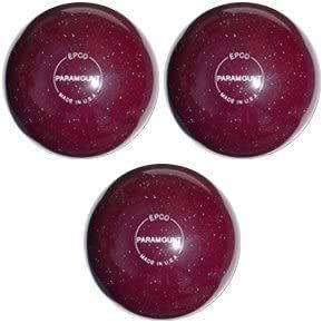 BuyBocceBalls - EPCO Duckpin Bowling Balls - - (4 7/8 inch- 3lbs. 8 oz.) Pack of 3 - Speckled House Ball - Cranberry - Made in USA