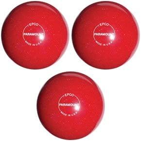 BuyBocceBalls - EPCO Duckpin Bowling Balls - (5 inch- 3lbs. 12 oz.) Pack of 3 - Speckled House Ball - Red - Made in USA