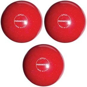 BuyBocceBalls - EPCO Duckpin Bowling Balls - (5 inch- 3lbs. 12 oz.) Pack of 3 - Speckled House Ball - Red - Made in USA