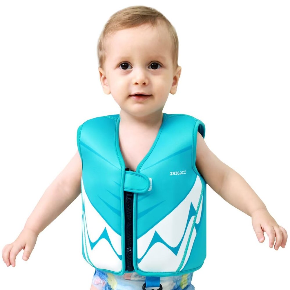 INIGGII Child Swim Vest, Swim Jacket for Baby, Infant Swim Trainer Vest for 38-55 lbs (Age 5-7 Years Old Boys) with Adjustable Safety Strap