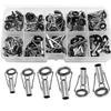 50 Pieces Fishing Rod Tip Repair Kit Rod Tips Kit Replacement for Freshwater Saltwater Rods Stainless Steel Ceramic Ring Guide Replacement Kit view 1